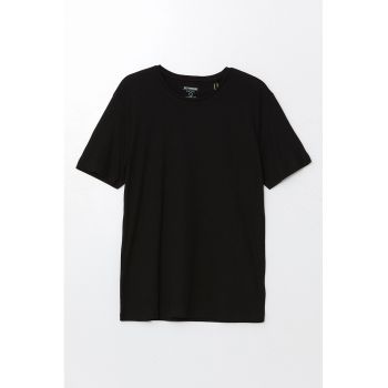 Tricou de bumbac cu decolteu rotund
