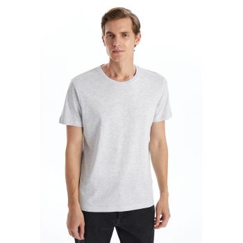 Tricou de bumbac cu decolteu rotund