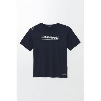 Tricou de bumbac cu imprimeu text