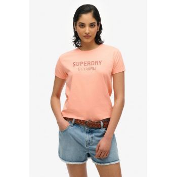 Tricou din amestec de bumbac cu model text