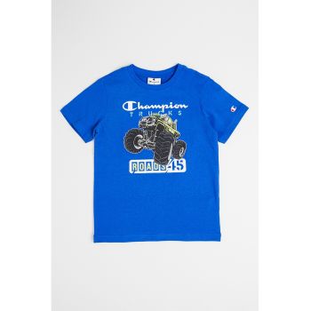 Tricou din bumbac cu imprimeu cu masina