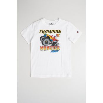 Tricou din bumbac cu imprimeu cu masina