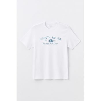 Tricou regular fit de bumbac cu model text