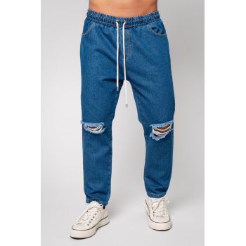 Blugi lungi cu elastic din denim Blue 14484 de firma originali