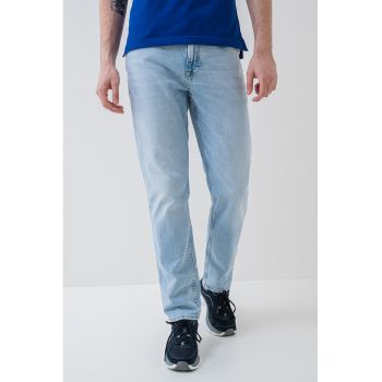 Blugi relaxed fit de denim cu buzunare de firma originali