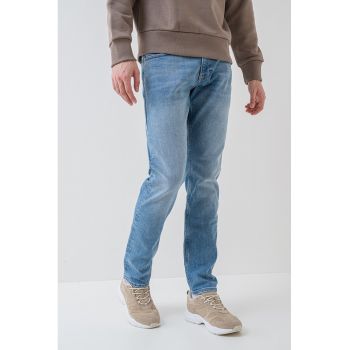 Blugi slim-fit cu talie medie