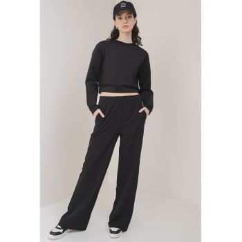 Bluza de trening crop cu logo