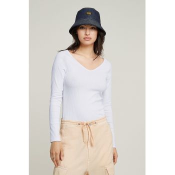 Bluza slim fit cu decolteu in V
