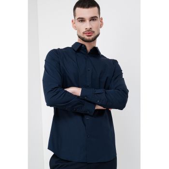 Camasa slim-fit cu model uni