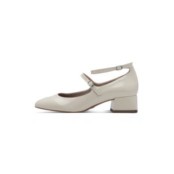 Pantofi de piele ecologica cu toc masiv