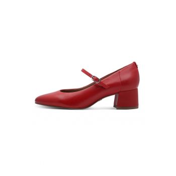 Pantofi Mary Jane de piele cu toc masiv