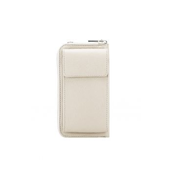 Portofel si port telefon din piele naturala 8971 07 Crem 12817