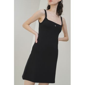 Rochie mini fara maneci cu decolteu patrat
