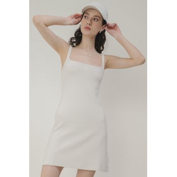 Rochie mini fara maneci cu decolteu patrat