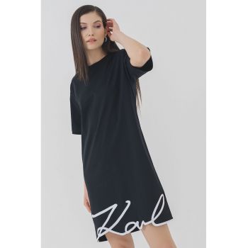 Rochie-tricou de bumbac organic cu logo