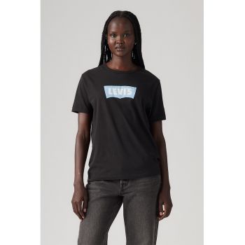 Tricou cu decolteu rotund si imprimeu logo