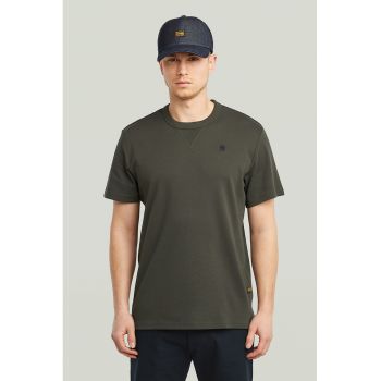 Tricou de bumbac organic cu decolteu la baza gatului