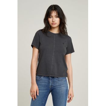 Tricou de bumbac organic cu decolteu la baza gatului