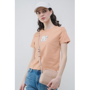 Tricou din bumbac cu detaliu logo