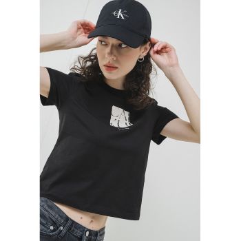 Tricou din bumbac cu detaliu logo
