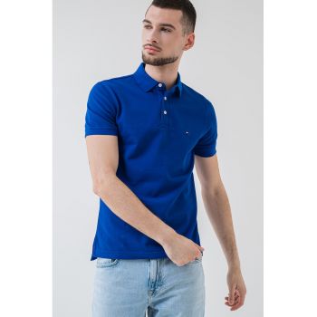 Tricou polo slim fit din amestec de bumbac organic