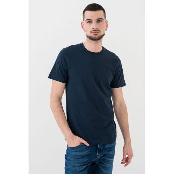 Tricou regular-fit de bumbac cu decolteu la baza gatului