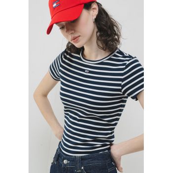Tricou slim fit striat