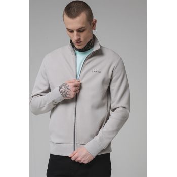 Bluza de trening cu fermoar si logo discret