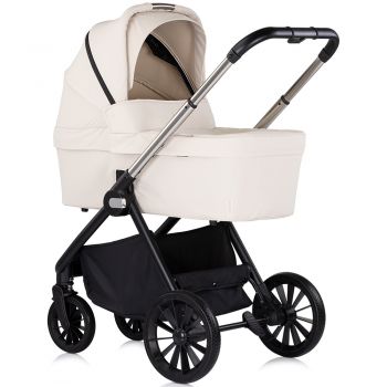 Carucior pentru copii Chipolino Encanto 3 in 1 biscotta cu spatar reglabil, suspensii, bara detasabila, suport piciare ajustabil, maner reglabil si accesorii