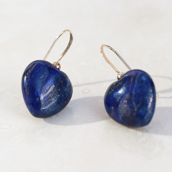 Cercei lapis lazuli, aur filat - Hearts Royal