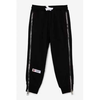 Pantaloni de trening cu fermoare laterale