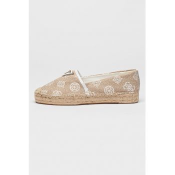 Pantofi loafer din material textil cu model logo