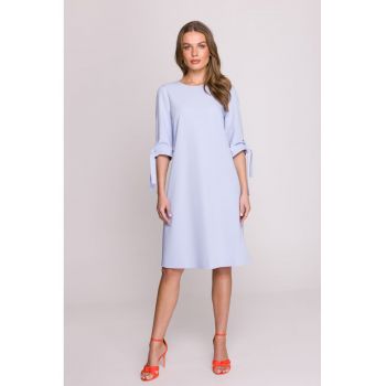 Rochie cu maneci legate -  Albastru deschis -