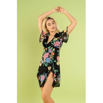 Rochie din sifon cu model floral Sabrina