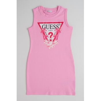 Rochie fara maneci cu imprimeu logo
