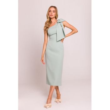 Rochie pe un umar cu funda decorativa -