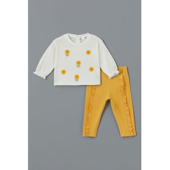 Set de bluza si pantaloni cu volane