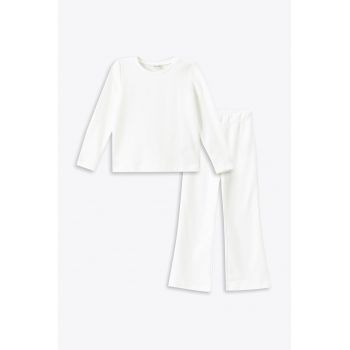Set de pantaloni uni si bluza
