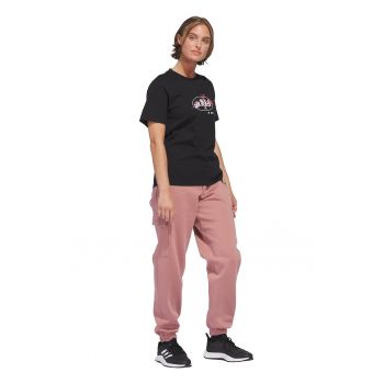 Tricou cu imprimeu logo si decolteu la baza gatului