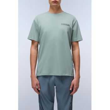 Tricou din bumbac cu imprimeu logo si model grafic
