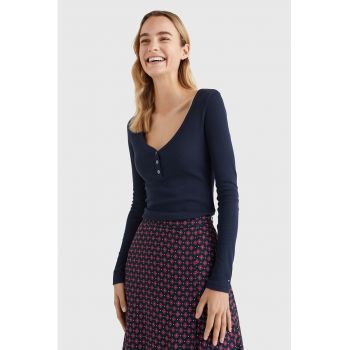 Bluza slim fit din amestec de modal