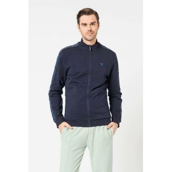 Bluza sport  cu fermoar si benzi logo 10502