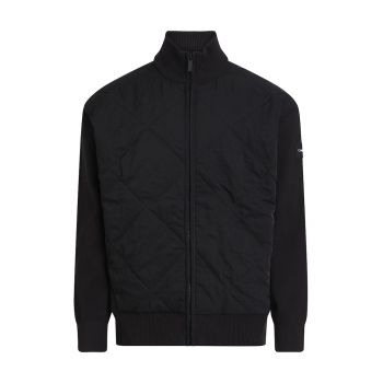 Cardigan din amestec de bumbac organic cu fermoar