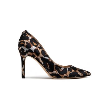 Pantofi  cu varf ascutit si model leopard 7419