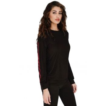 Bluza cu maneca lunga -  Negru/Bordeaux