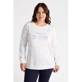 Bluza de trening din amestec de modal cu model floral
