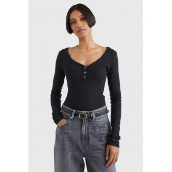 Bluza slim fit din amestec de modal