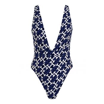 Costum de baie intreg cu monograma