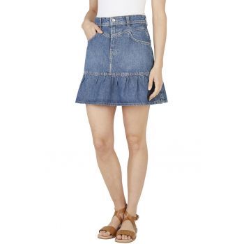 Fusta mini evazata din denim