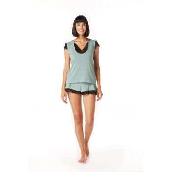 Pantalon dama pijama din modal - PFVP06VER - verde -